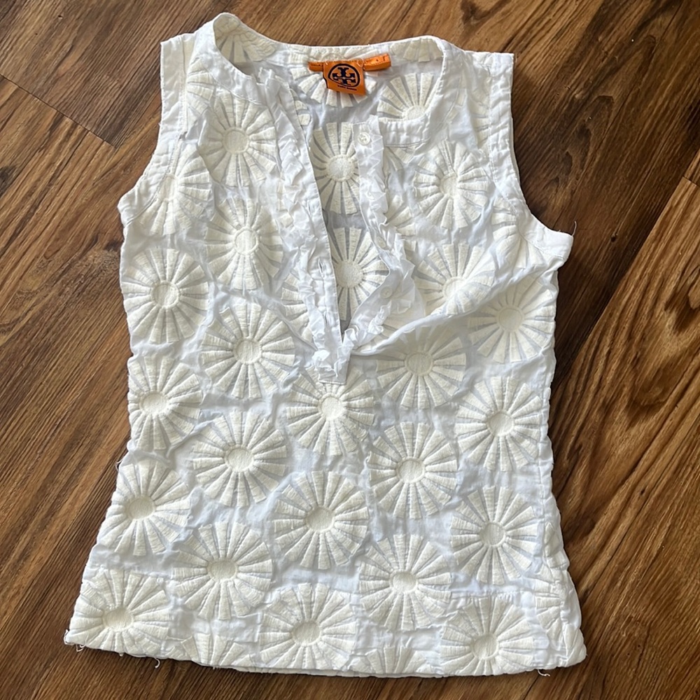 Tory Burch white/ cream blouse with buttons blouse
